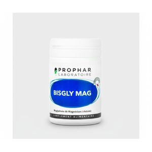 Prophar Bisgly Mag Magnésium Bisglycinate Chélaté, Taurine & Vitamine B6 - Hautement Assimilable - Réduit la Fatigue - 50 Gélules