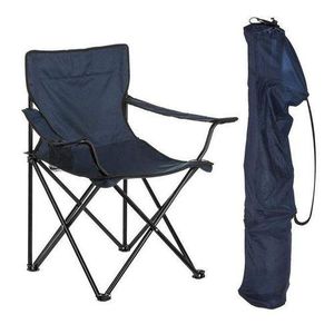 Chaise Plage Pliable siège Fauteuil Camping plus porte-Bouteille et sachet- BLEU-MARINE
