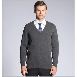 Pull col V - GRIS FONCE