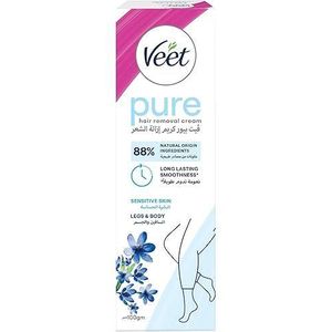 Veet Crème Dépilatoire  Pure Peaux SENSIBLES – Jambes & Corps 100ml