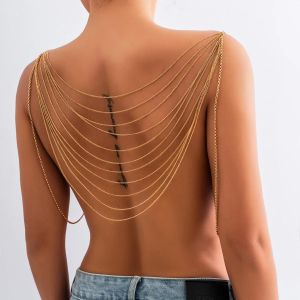  chaîne bijou dos multicouche pour femmes Sexy, couleur or plage bijoux Bikini Chain back body female, accessoires de plage 
