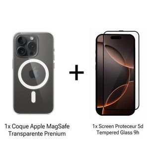 Original Pack Premium d’Accessoires Coque Transparente Magsafe iPhone 16 Pro Max avec Incassable Protection Ultime
