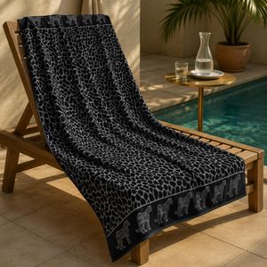 A3 HOME Serviette de piscine Panthera Noir 100% coton
