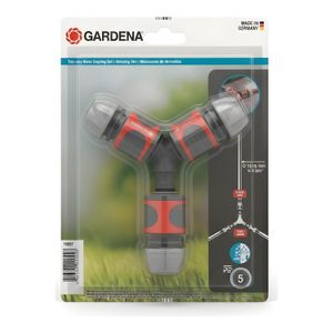 Gardena Raccords Tuyau d'Arrosage Y - Connecteur 2 Sorties, Gris et Rouge - Jardin et Extérieur