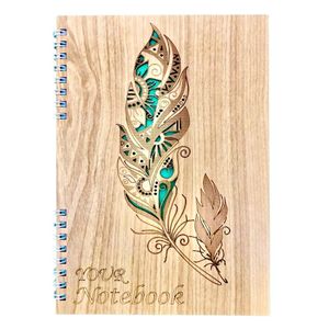 دفتر المعلمات الشخصية بغلاف خشبي جميل