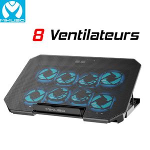 Refroidisseur USB Du PC Portable 8 Ventilateurs Air  Style LED - Noir