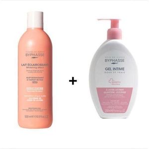 Byphasse Lait éclaircissant à l'extrait d'avoine (500ml) + Gel intime (250ml.)