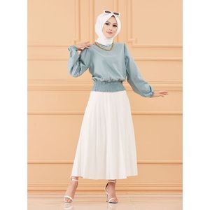 Modanisa Vert menthe - Col rond - Blouse - Tofisa._