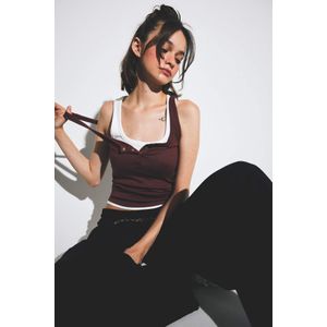 Defacto قميص بدون أكمام مضلع، قصّة ضيقة