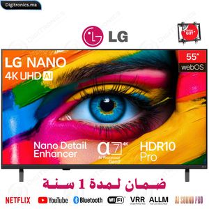 LG تلفاز ذكي 50 4K UHD AI بنظام webOS HDR10 Pro، معالج a7 الجيل 8 + حامل مجاني، 50UA73006
