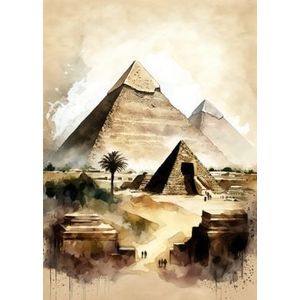 Egyptian pyramids in water poster Poster Chambre Haute Qualité