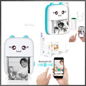  mini Imprimante Thermique Portable Cute Cat – Mini Imprimante Bluetooth Sans Encre pour Photos et Notes