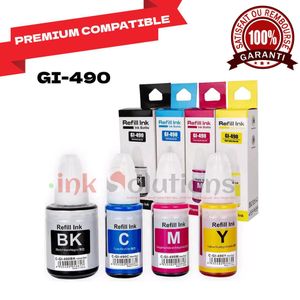 Pack de 4 bouteille d'encre GI-490 - Compatible