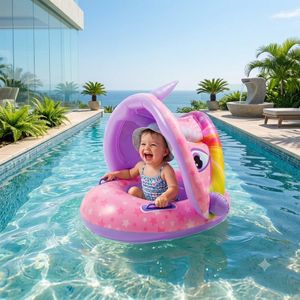 Bouée Siège Gonflable Bébé avec Parasol – Style Robot