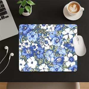 Tapis de souris de jeu antidérapant 1 pièce, petit format, à motif océanique floral bleu et blanc, tapis de bureau pour ordinateur, tapis de souris pour clavier mécanique, tapis de souris de jeu en caoutchouc antidérapant, disponible en tailles et, un c
