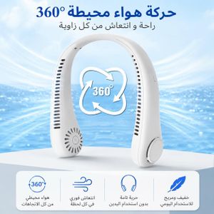 Mini Ventilateur de cou Portable Rechargeable par USB avec flux d'air froid à 360