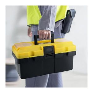 Boîte à outils et équipement Lux, boîte de rangement en plastique avec poignée