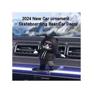 Ours en forme d'ours de planche à roulettes, décoration d'intérieur de voiture amusante pour tableau de bord - Décoration de voiture 2025