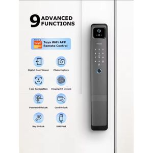 ACM Serrure Intelligente Premium avec Reconnaissance Faciale et Caméra Intégrée H20