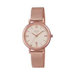 Casio SHE-4540CGM-4A - Sheen Collection - Ultra-fin avec bracelet milanais bronzée - Verre saphir anti rayures - Af. dateur sur 6h - 