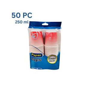 50 Gobelets Jetables 250ml – Verres Plastique Résistants pour Café, Jus, Fêtes, Bureau & Événements