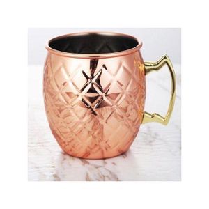 Tasse en cuivre design martelé avec poignée – Boissons froides