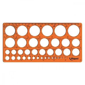 Maped Trace-cercles - Normographe - Technic Pairs Et Impairs De 1 À 35 Mm,39 Cercles