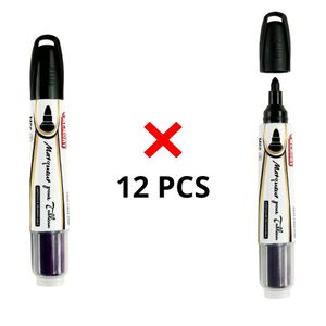 Memory Boîte de 12 Marqueurs Tableau Blanc Noir M68 – Pointe Ronde 3.5mm – Effaçable à Sec – Rechargeable – Haute Qualité