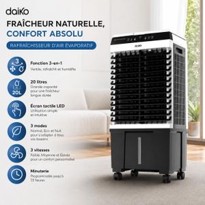 Daiko Ventilateur Air cooler digital 20L 3 Fonctions Écran LED avec Télécommande, VACR-8352EK