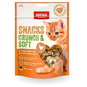 Mera Friandises pour chats - Poulet et Fromage - Croquantes et Moelleuses - 200g