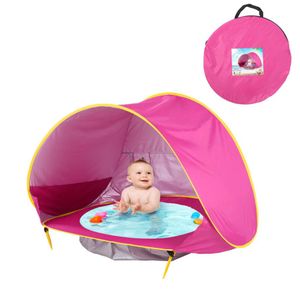 Tente de Plage pour bébé Anti UV 50+, Tente bébé Portable avec Mini Piscine, Adaptée à la Plage et au Camping, avec Sac de Transport