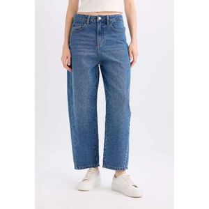 Defacto Jean Femme coupe carotte en coton - Bleu - D9409AX.