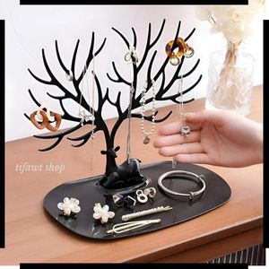 Arbre à Bijoux Décoratif Noir – Porte-Bijoux en Forme d’Arbre pour Colliers, Bracelets et Accessoires