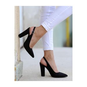 My papuci Chaussures Diana en cuir Noir et talons