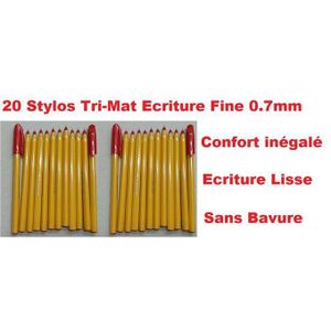 Cello  20 Stylos Tri-Mate Orange Rouge,Pointe 0,7 mm,Confort,écriture lisse Sans Bavure