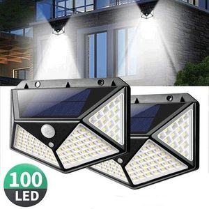 Lampe Solaire Extérieur 100 led, 1 Pack éclairage Solaire Extérieur  Détecteur de Mouvement éclairage étanche, Spot Solaire Extérieur 1200mAh  Lumière Lampe Puissante sans Fil pour Jardin