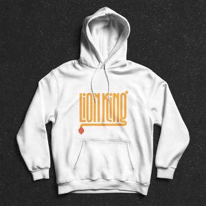 هودي سويت شيرت بغطاء للرأس للرجال - ابيض - Lion King