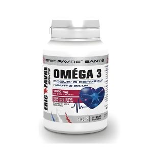 Eric Favre Oméga 3 - 1000 mg (542 mg EPA, 354 mg DHA) & Vitamine E - Santé Cardiaque & Fonction Cérébrale - 60 Gélules