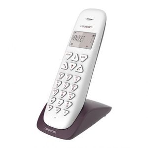 Telephone Fixe Sans Fil DECT Blanc Design Ecran Large Mains Libres Blocage  Appel