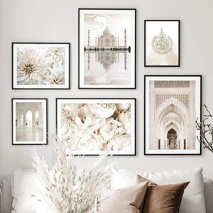 6 POSTR A5 Islamic Mosque Religion Building Flowers