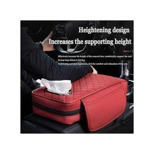 Coussin d'Accoudoir Central Ergonomique avec Rangements Latéraux et Distributeur de Mouchoirs