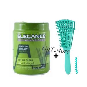 Elegance  Masque de Bain d’Huile à l’Aloe Vera 1000 ml+Brosse Octopus Verte