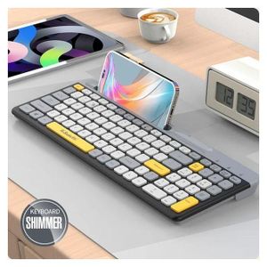 K-Snake Clavier mécanique sans fil Bluetooth à 100 touches, connexion Tri-mode de connexion, adapté aux téléphones mobiles, ordinateurs et ordinateurs portables K100 Gris