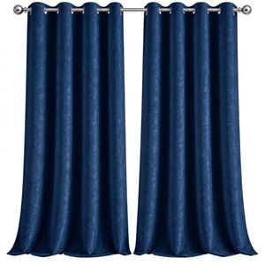 Lot de 2 Rideaux bleu marine à Œillets  240 x 140 cm par Panneau  Décoration Salon Chambre