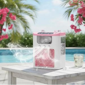 Ventilateur rafraîchisseur d'air portable, Mini climatiseur à 3 vitesses, Ventilateur rechargeable par USB avec humidificateur