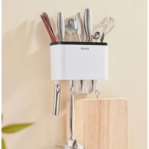 Ecoco Support de Rangement pour Ustensiles-Organisateur de Cuisine Mural, Étagère Porte-Couteau Fourchette Cuillère à Couverts