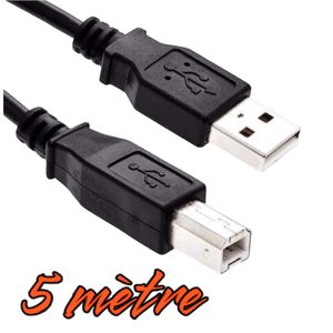 CÂBLE D'IMPRIMANTE USB 2.0 AM/BM HAUTE VITESSE MÂLE - MÂLE. 1.8M DO-0023