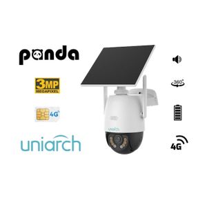 uniarch Panda Camera PT 4G 3MP Solaire avec Batterie AOV IP66