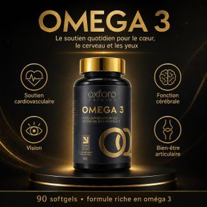 Oxford Origins Huile de Poisson Omega 3 – 90 Softgels – EPA DHA pour Soutien Cardiovasculaire & Vitalité