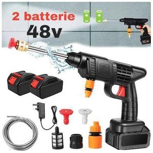 Pistolet Nettoyeur Haute Pression Sans Fil 48V - 2 Batteries Lithium, Tuyau, Buses & Accessoires